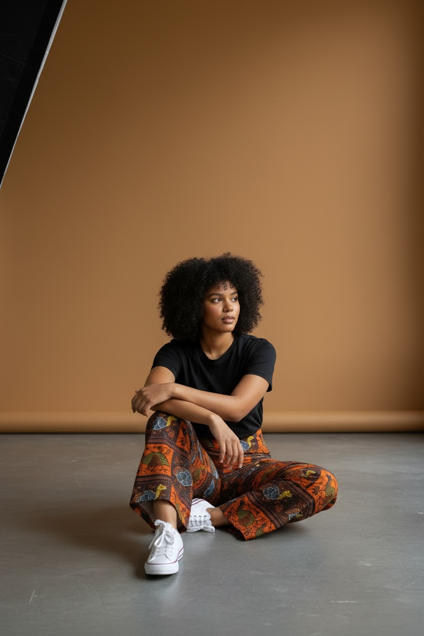 Golden Rooster – High-Waisted Dutch Batik Pants