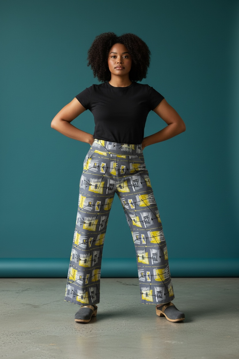 Urban Geometry – High-Waisted Wide-Leg Pants
