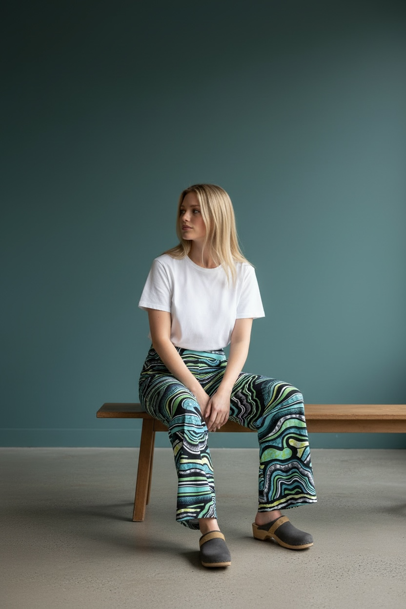 Ocean Current – High-Waisted Wide-Leg Pants