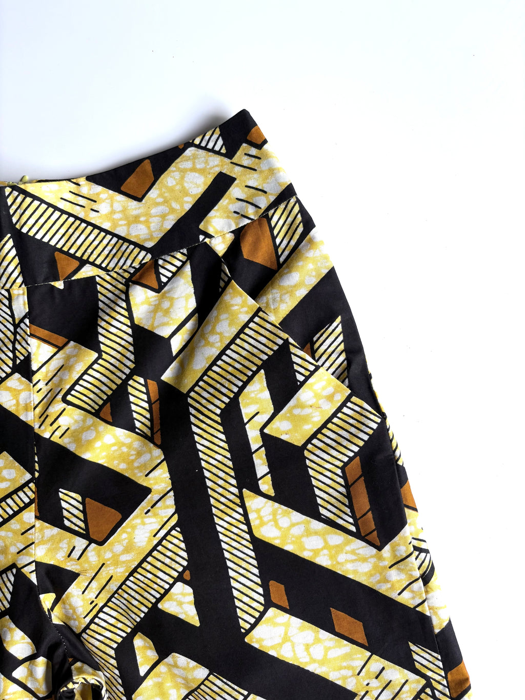 Golden Maze High-Waisted Dutch Batik Wide-Leg Pants