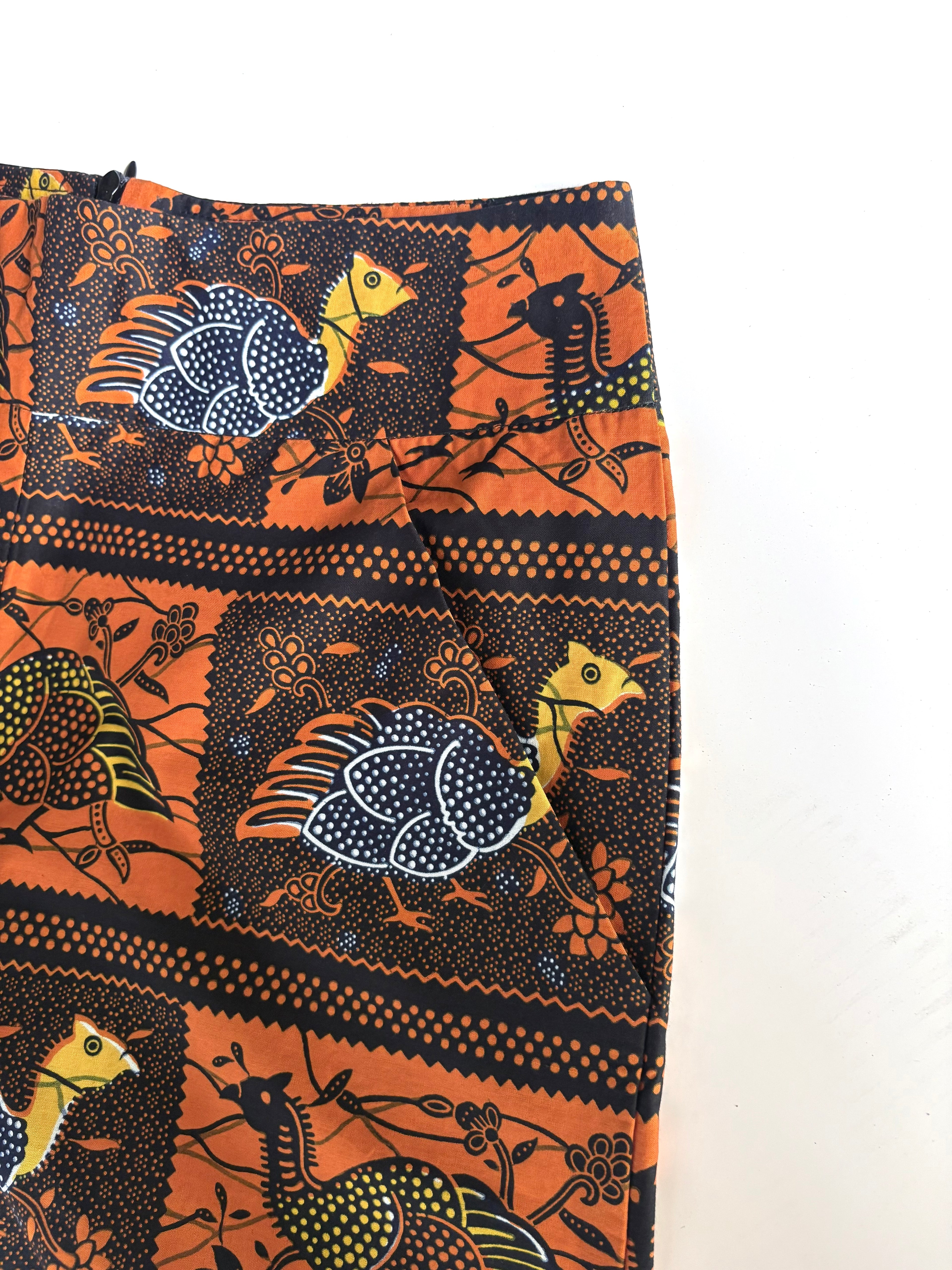 Golden Rooster – High-Waisted Dutch Batik Pants