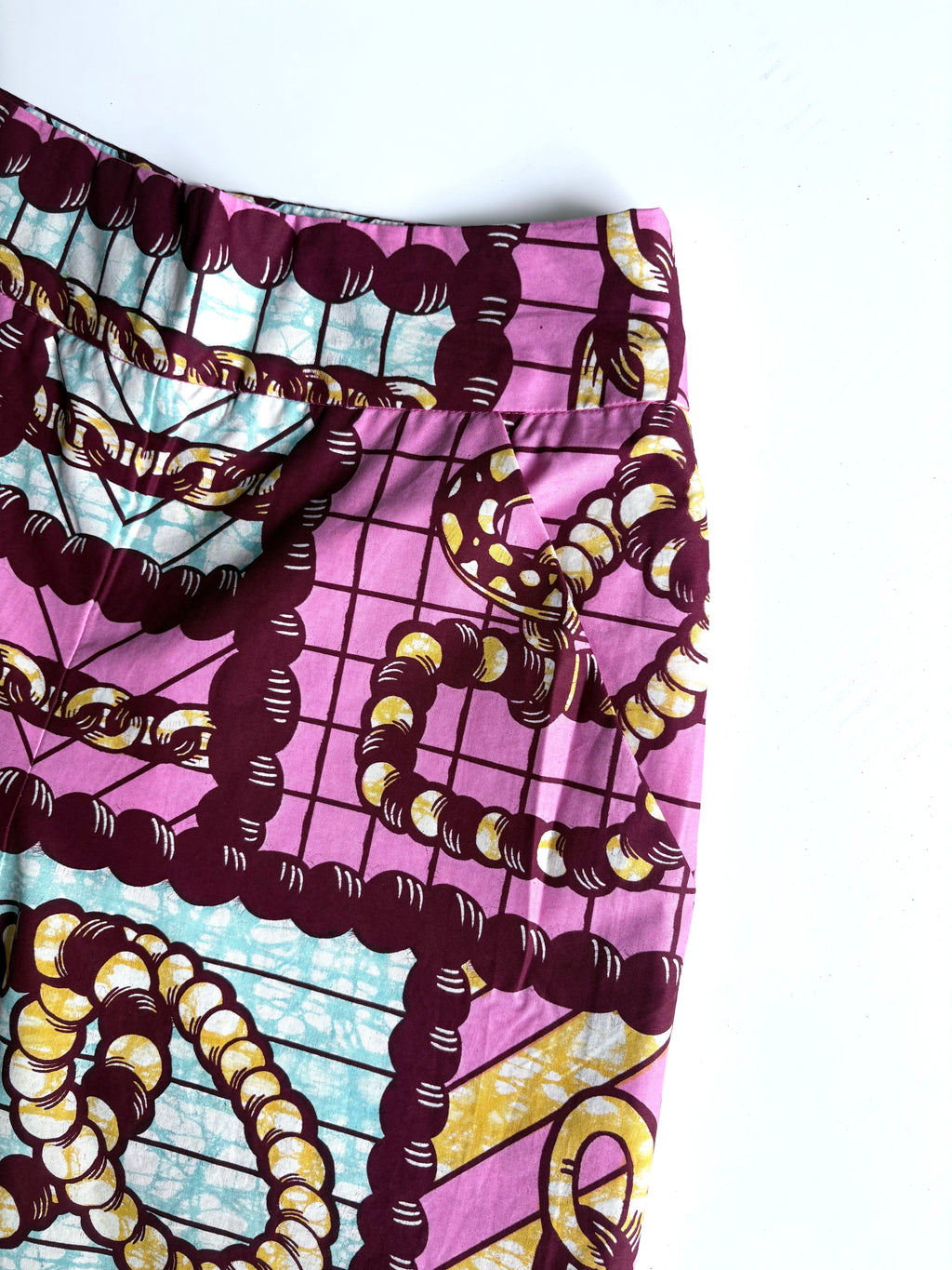 Pink Harmony High-Waisted Batik Wide-Leg Pants