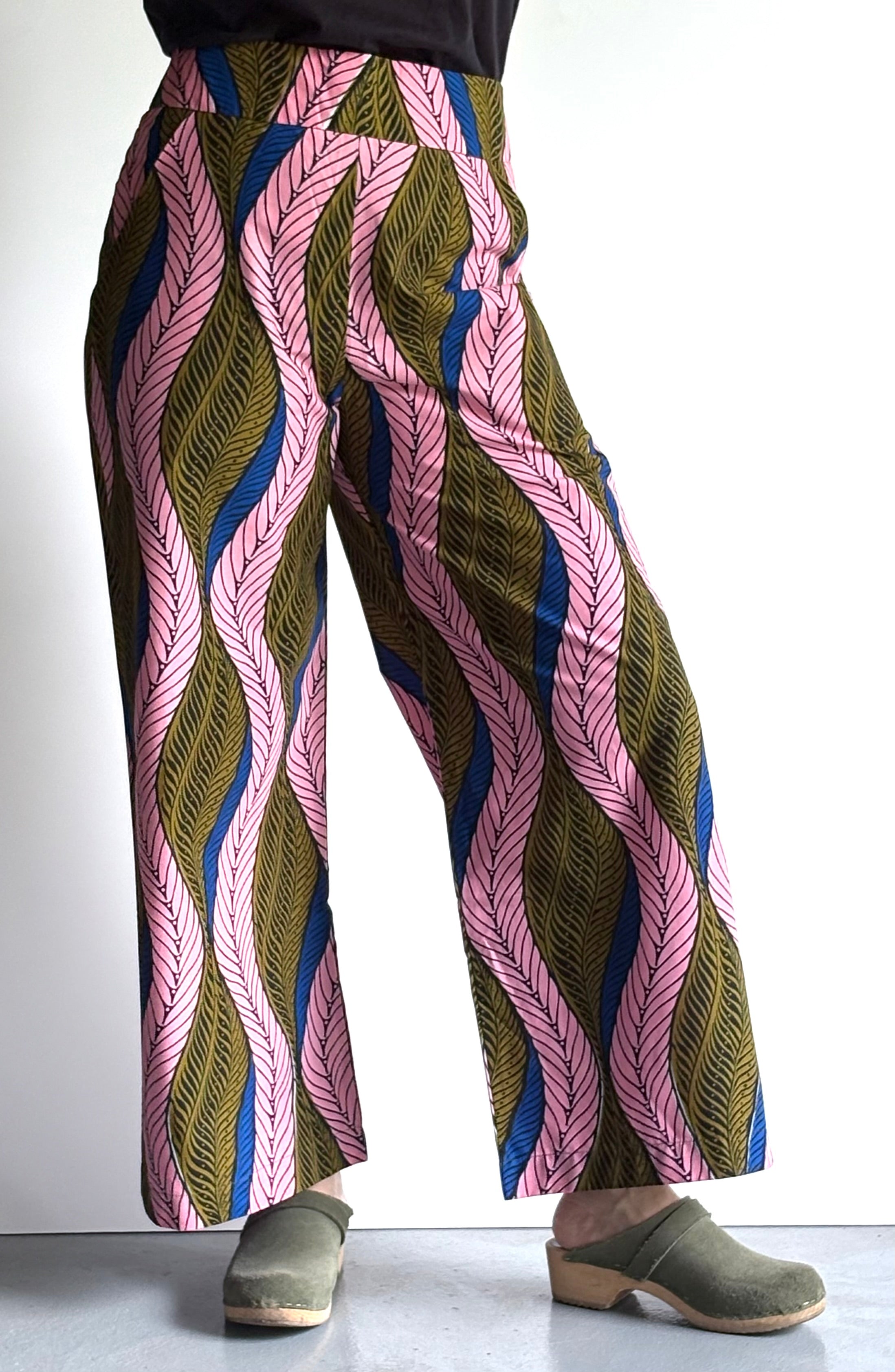 Tropical Wave – High-Waisted Wide-Leg Pants