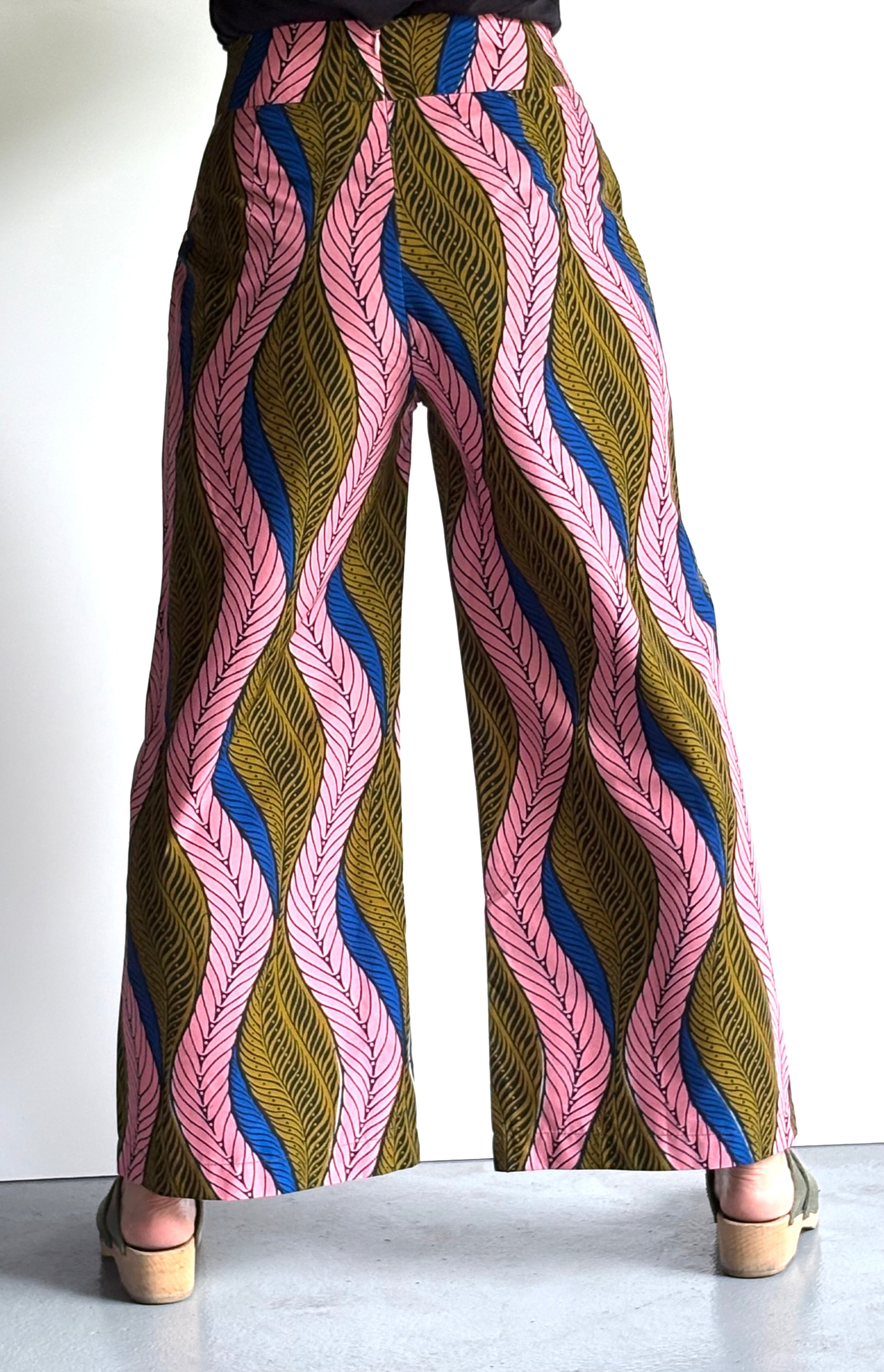 Tropical Wave – High-Waisted Wide-Leg Pants
