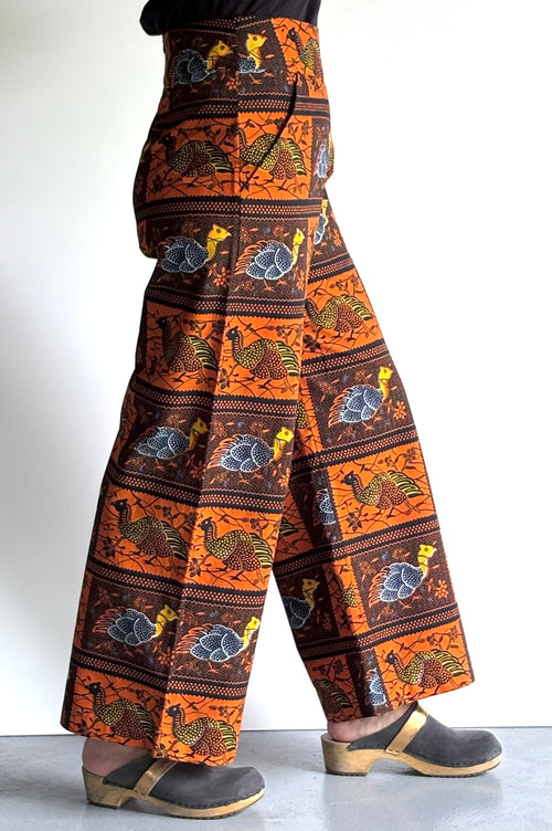 Golden Rooster – High-Waisted Dutch Batik Pants