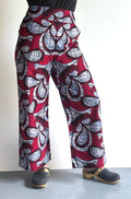 Crimson Swirl – High-Waisted Wide-Leg Pants